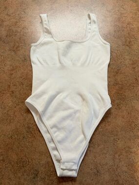 Classic White Ribbed Bodysuit